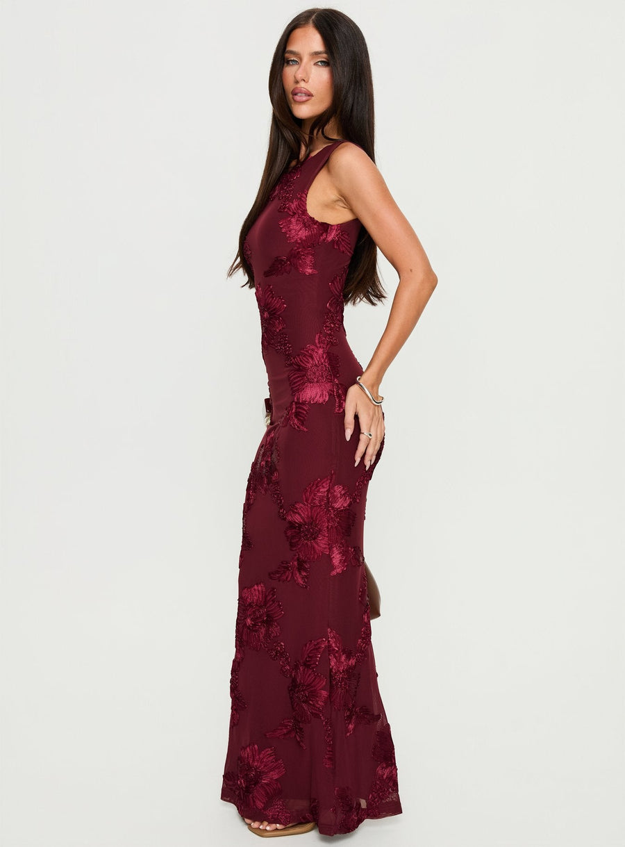 Fionna Floral Maxi Dress Burgundy · photo 4