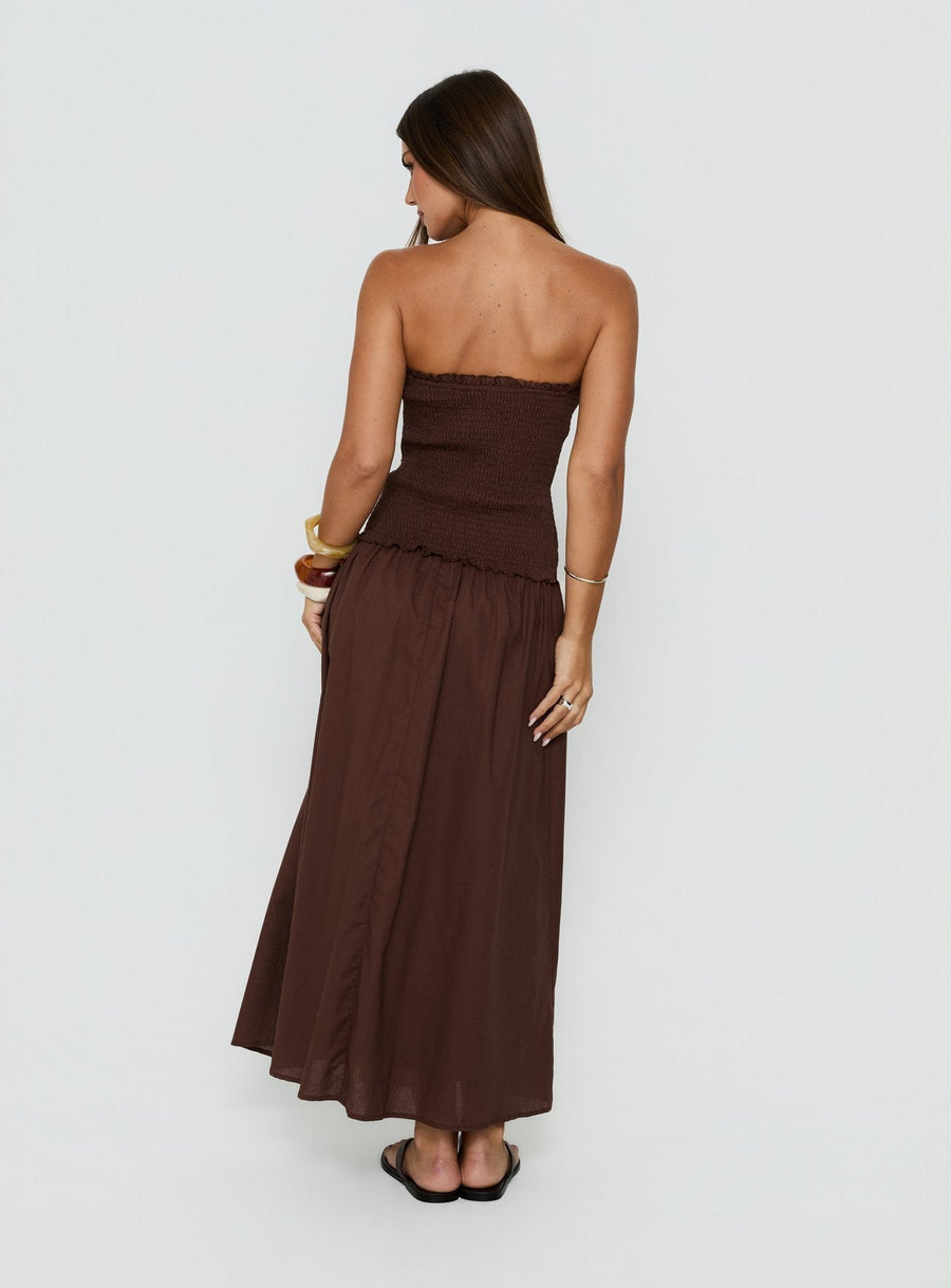 Tinsie Strapless Maxi Dress Chocolate Brown · photo 4