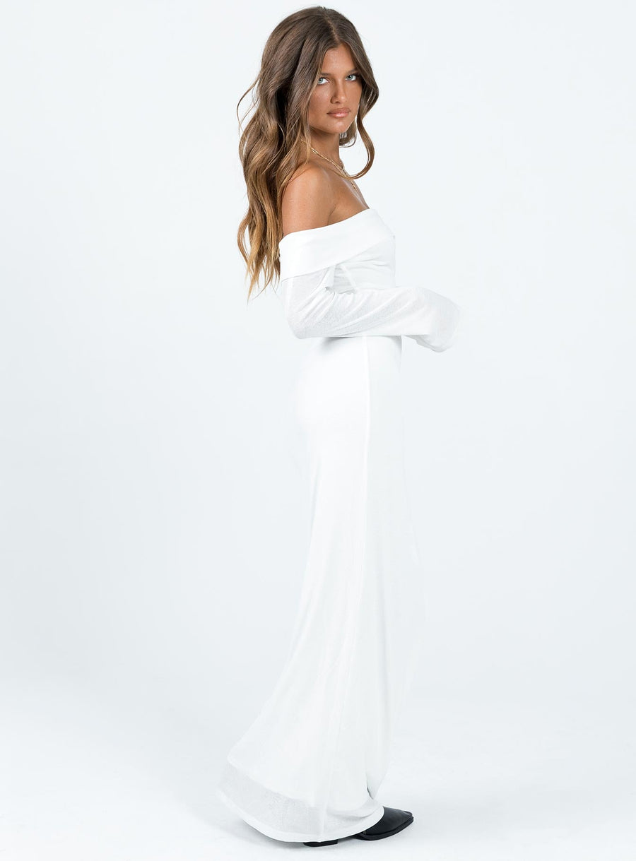 Maida Long Sleeve Maxi Dress White · photo 4