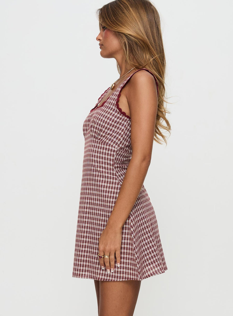 Dasha Mini Dress Red Check · photo 4
