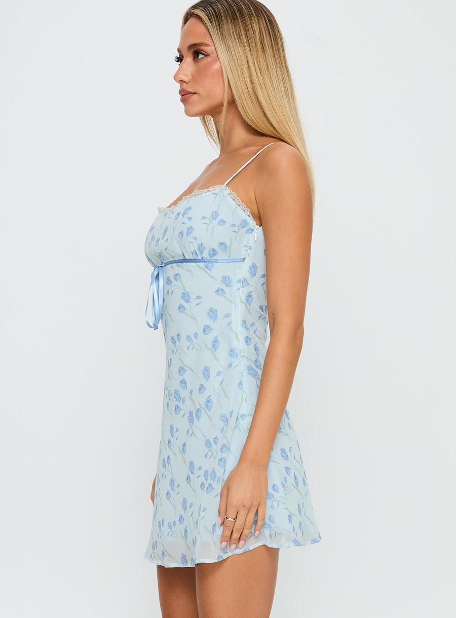 Valencia Mini Dress Blue / Floral · photo 3