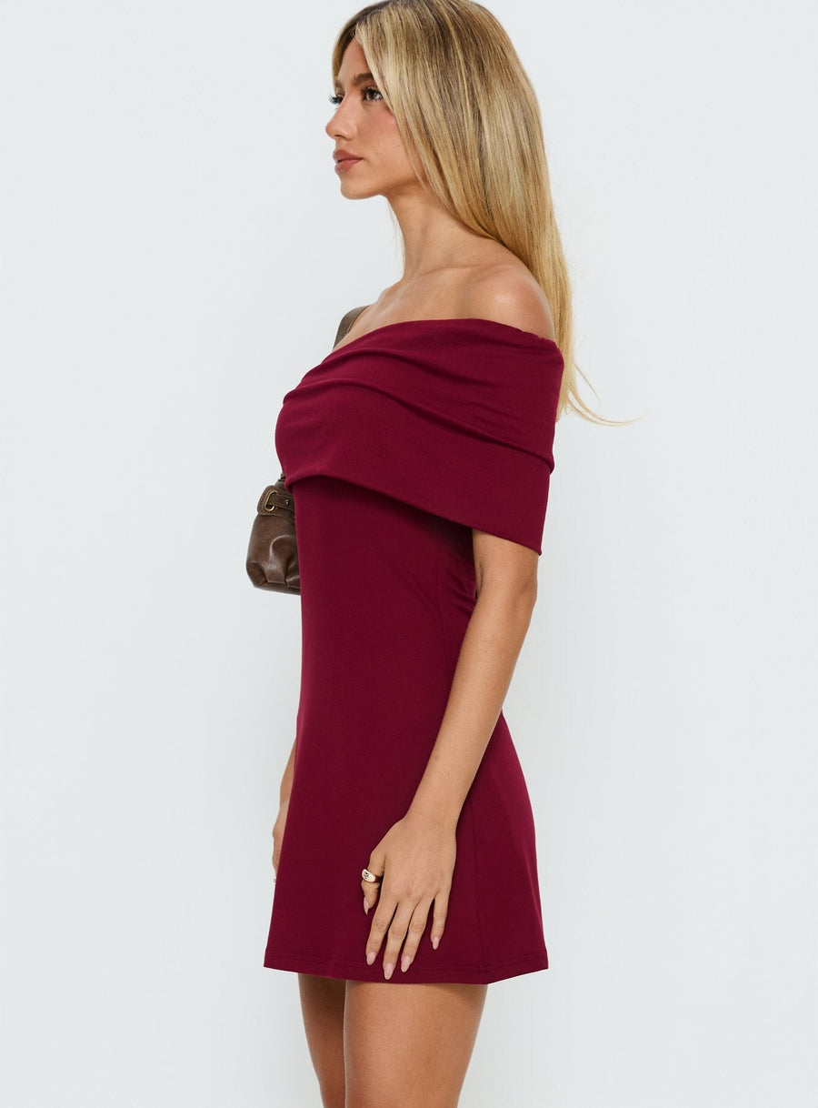 Laurencia One Shoulder Mini Dress Cherry · photo 3