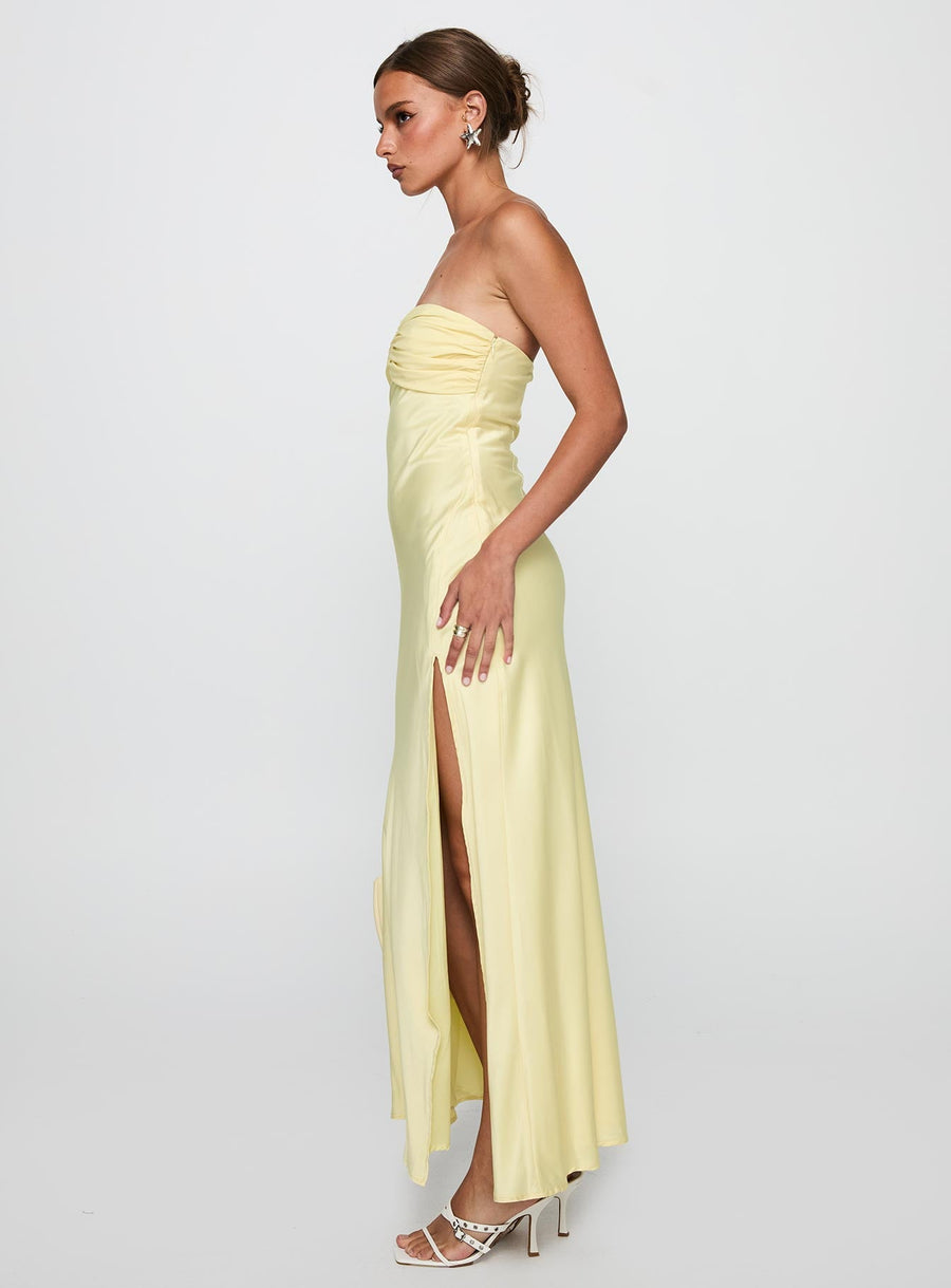 Chevalier Strapless Maxi Dress Lemon · photo 4