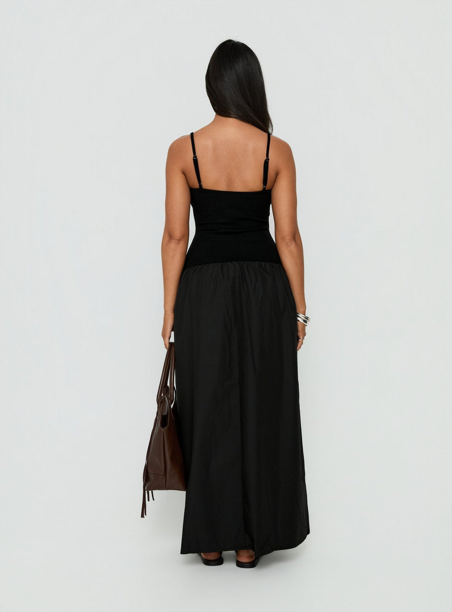 Erroll Drop Waist Knit Maxi Dress Black · photo 4