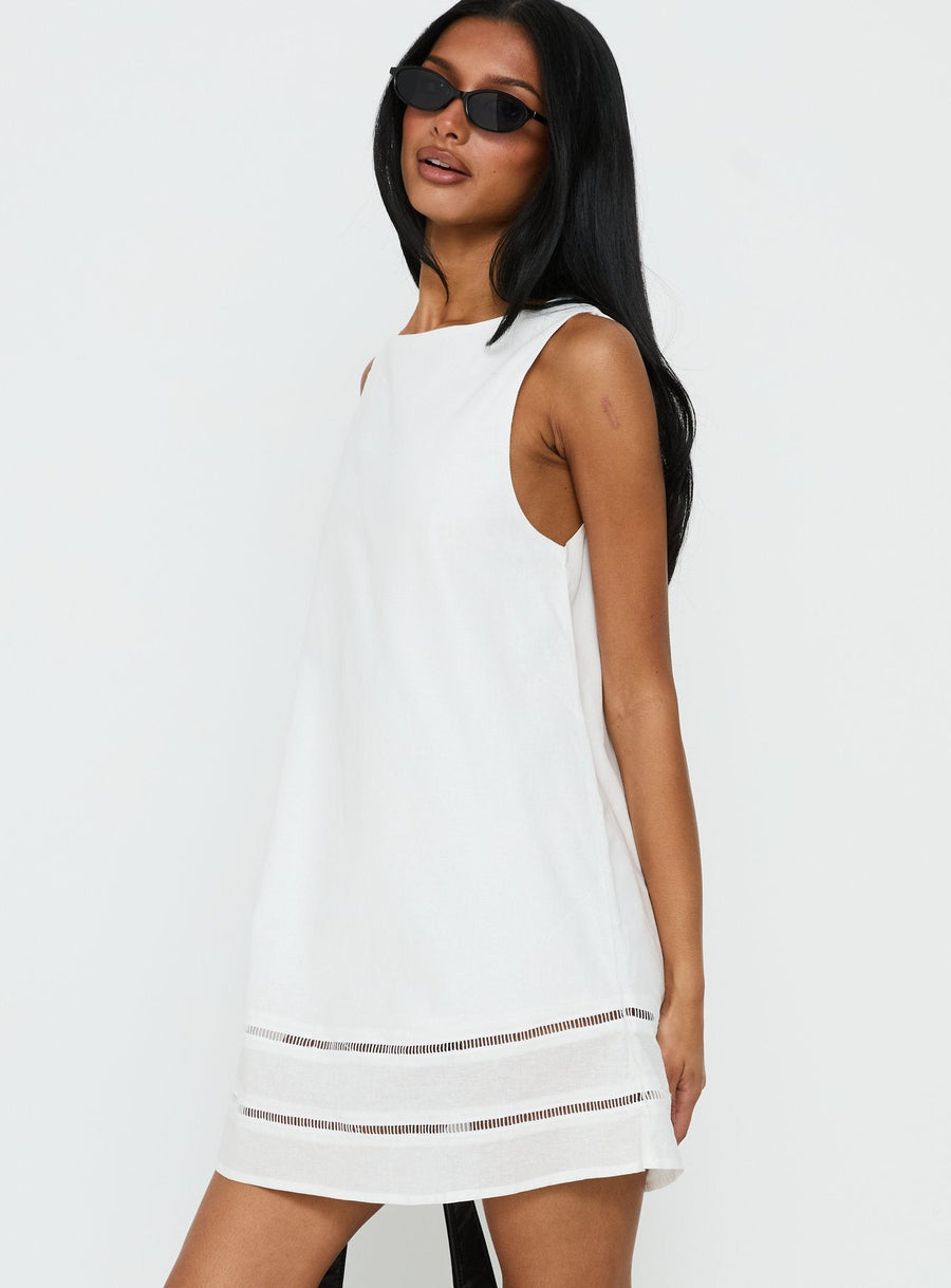 Haily Babydoll Mini Dress White · photo 4