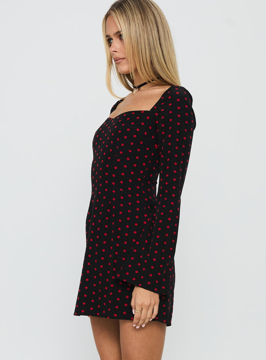 Addisen Long Sleeve Mini Dress Polka Dot · photo 4