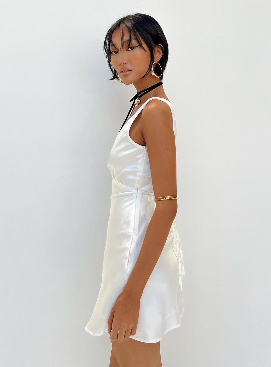 Nellie Mini Dress White Satin · photo 5