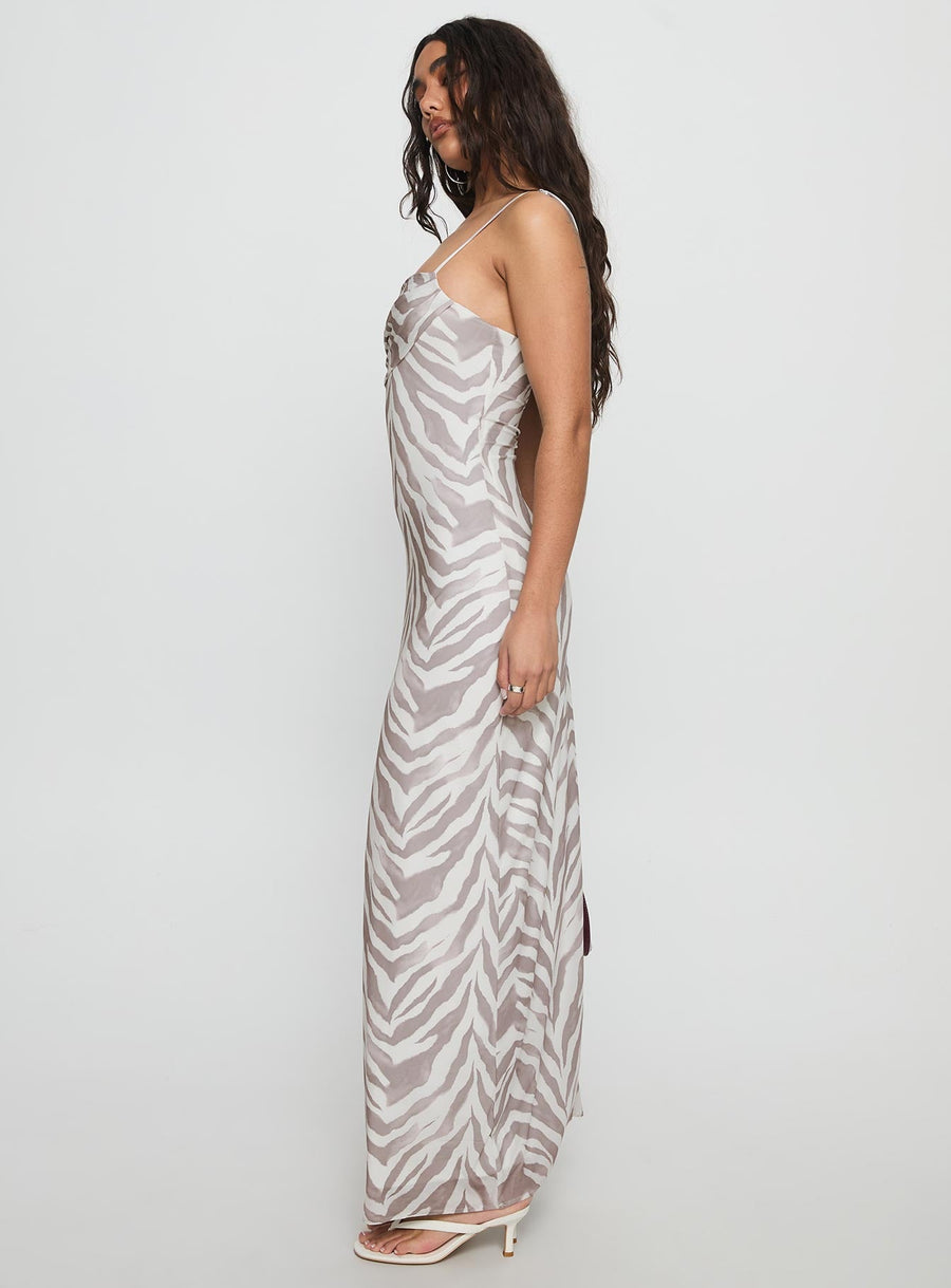 Kierra Mesh Maxi Dress Zebra · photo 4