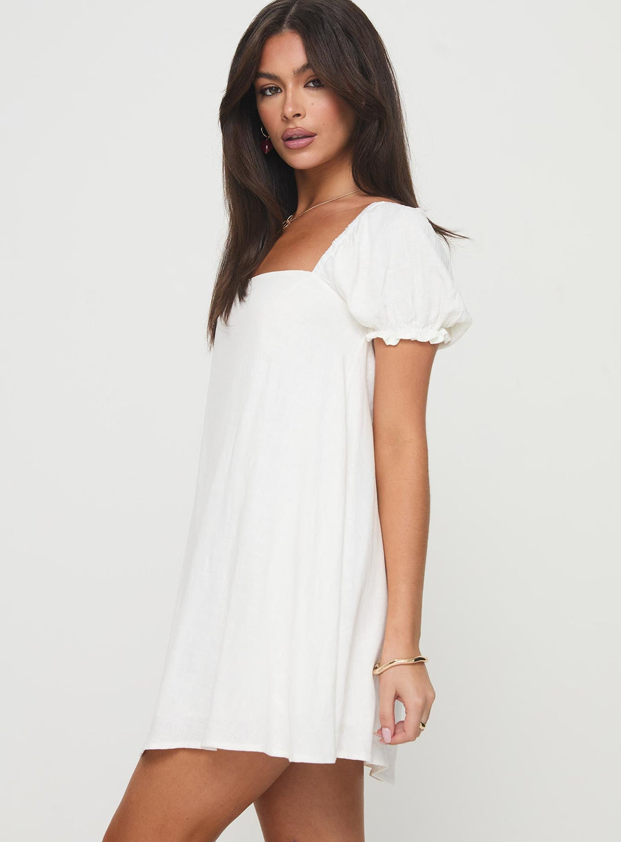 Beyond Linen Blend Mini Dress White · photo 4