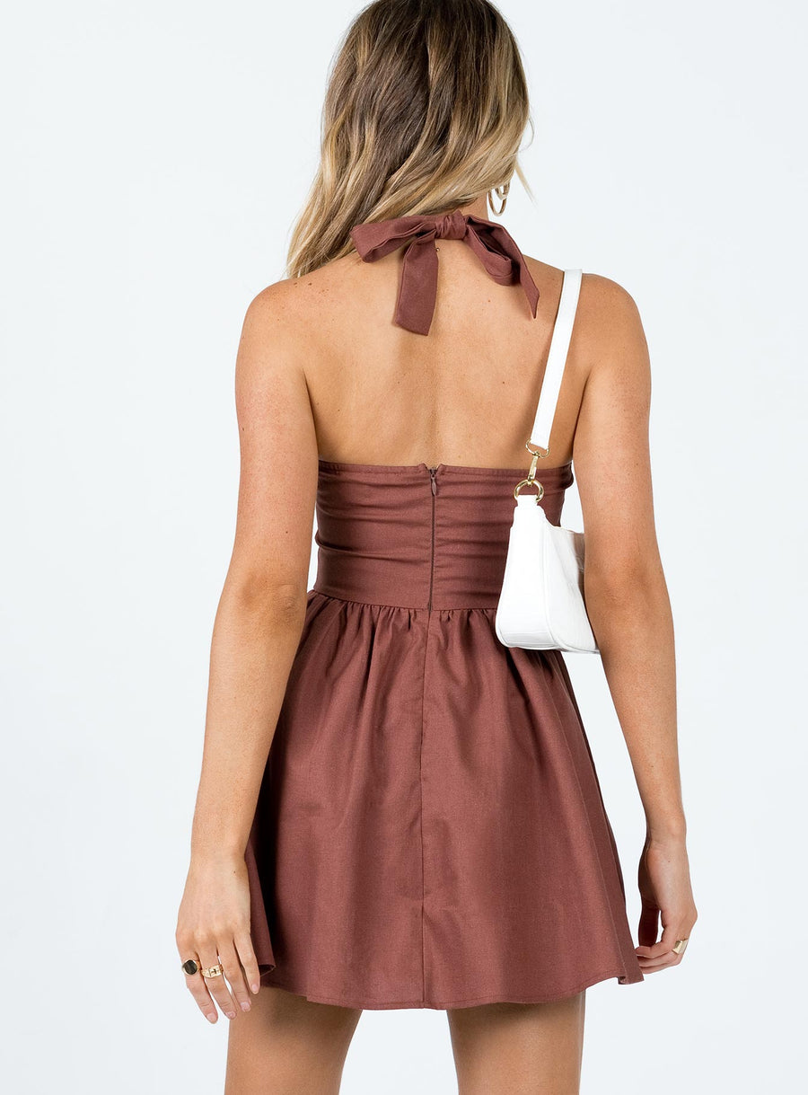 Lyle Mini Dress Brown · photo 4