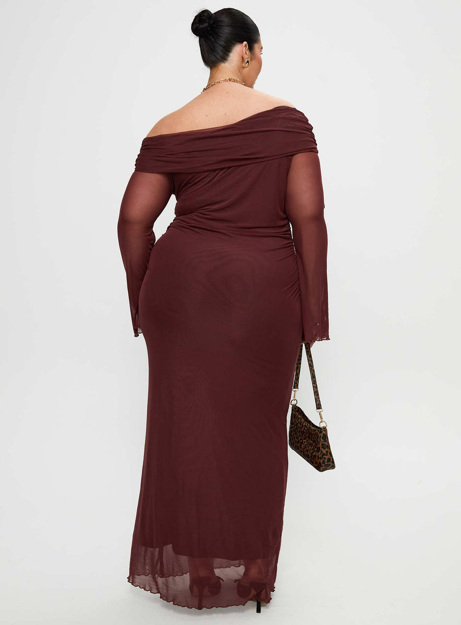Consideration Long Sleeve Maxi Dress Chocolate Curve · photo 5