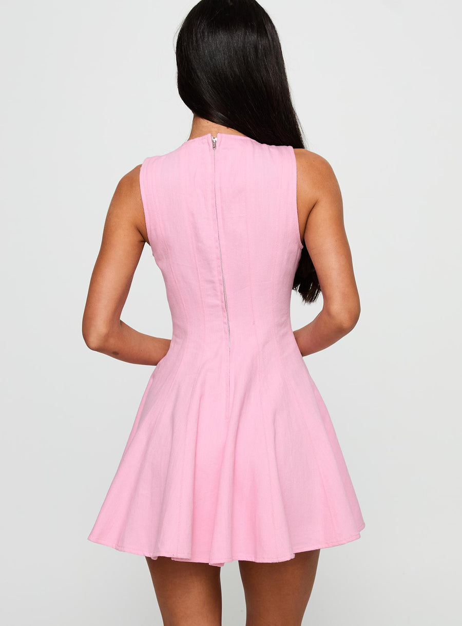 Precedence Keyhole Mini Dress Pink · photo 4