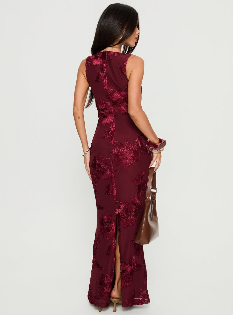 Fionna Floral Maxi Dress Burgundy · photo 5