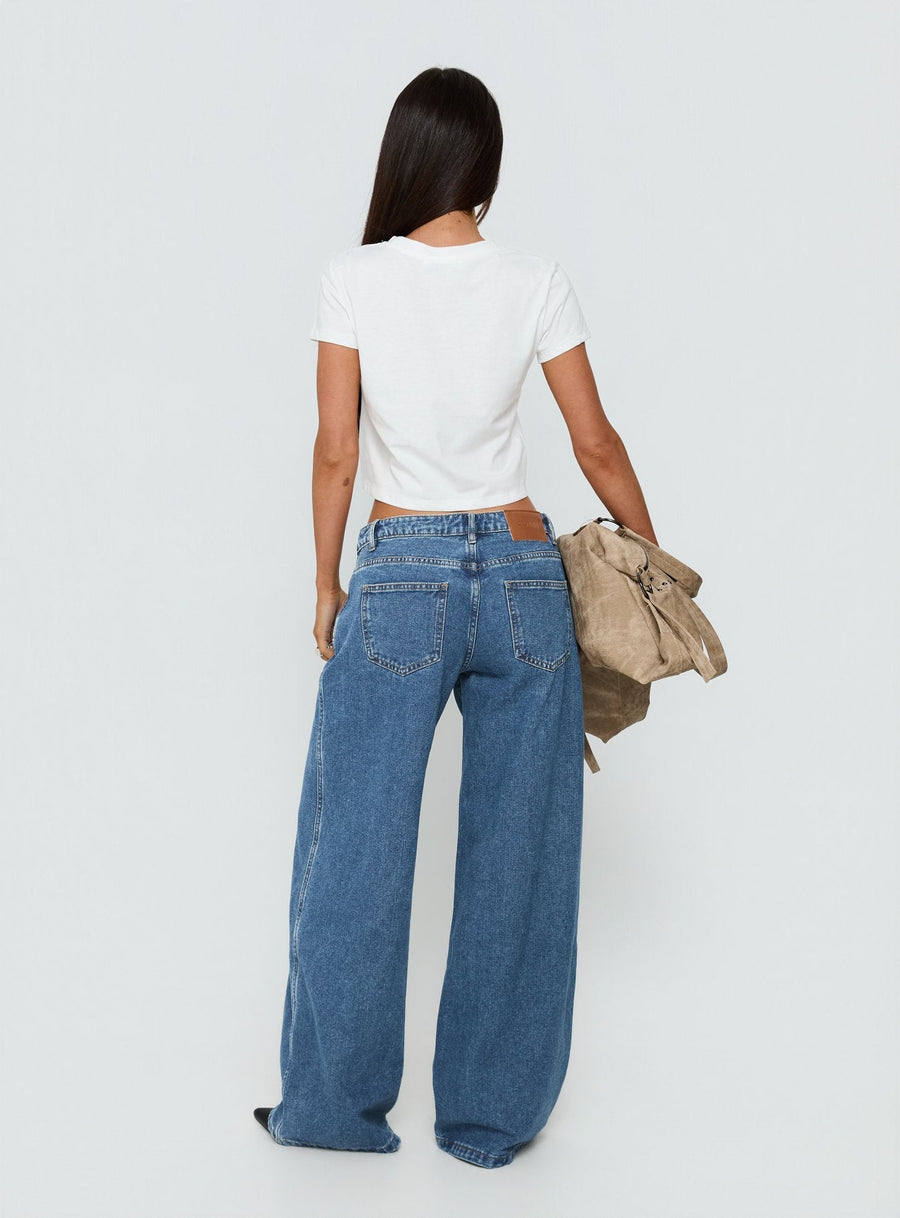 Ramos Low Rise Wide Leg Jeans Mid Blue Wash · photo 6