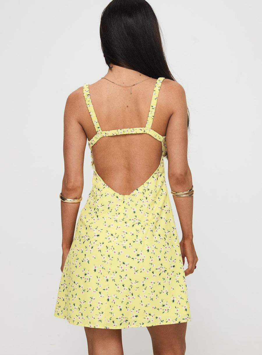 Georgia Mini Dress Yellow Floral · photo 5