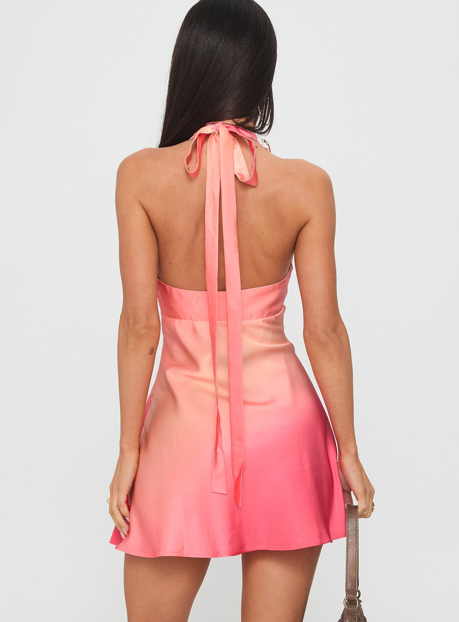 Laleisa Beaded Halter Mini Dress Multi · photo 4