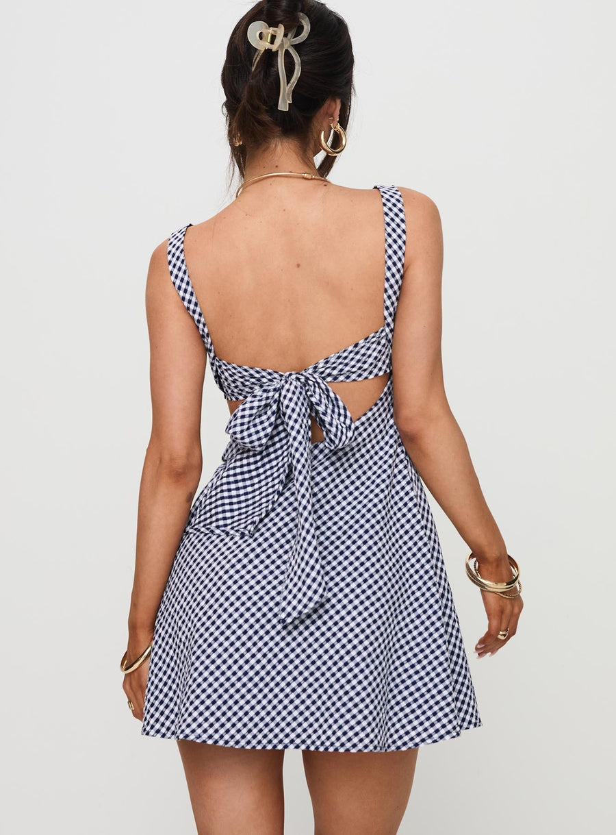 Mcbeath Mini Dress Navy Check · photo 5
