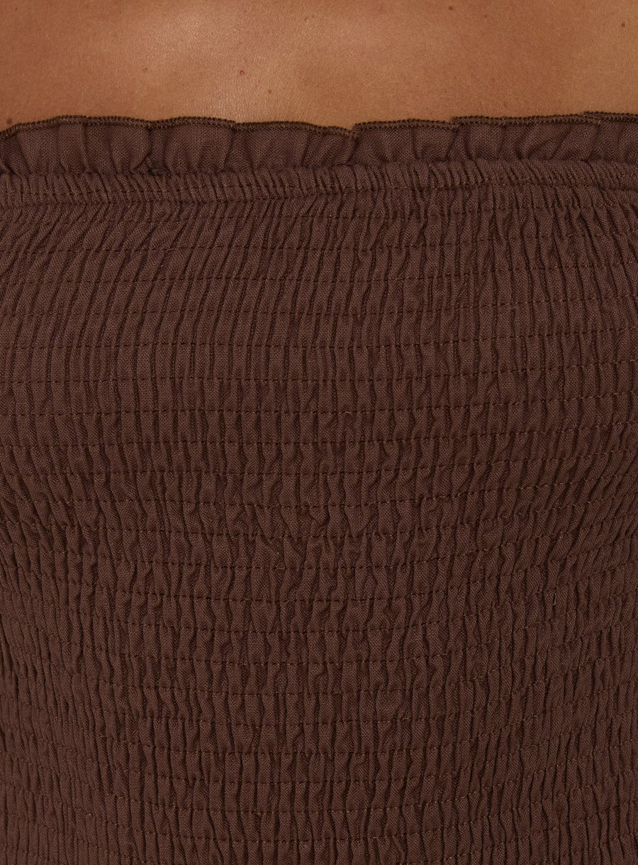 Tinsie Strapless Maxi Dress Chocolate Brown · photo 5