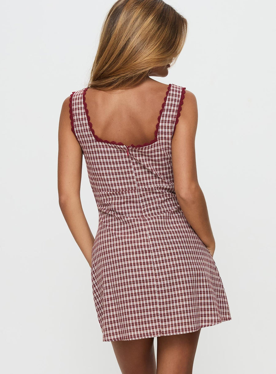Dasha Mini Dress Red Check · photo 5