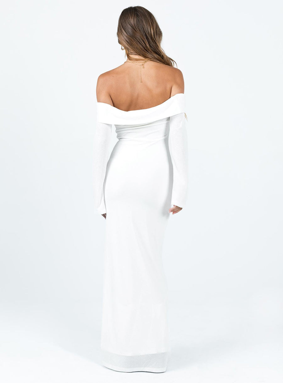 Maida Long Sleeve Maxi Dress White · photo 5