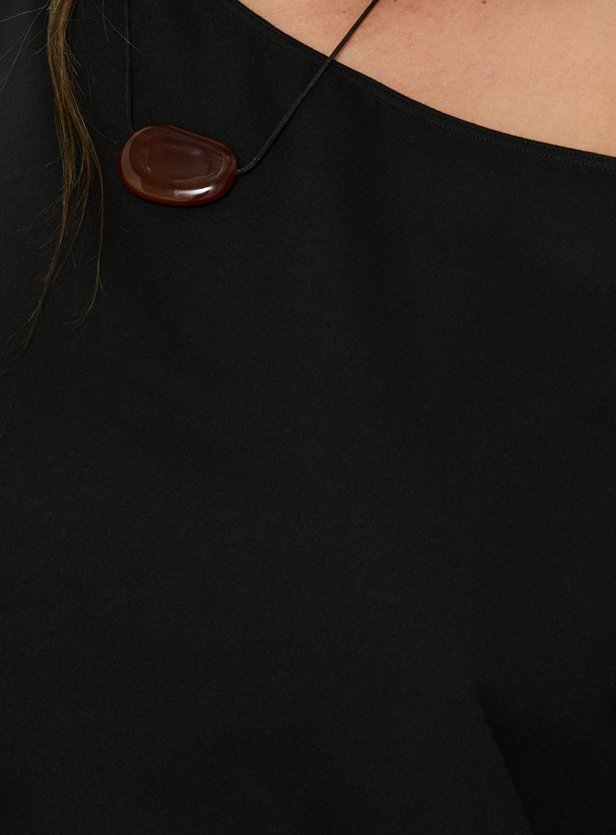 Ellah One Shoulder Drapey Mini Dress Black Curve · photo 5