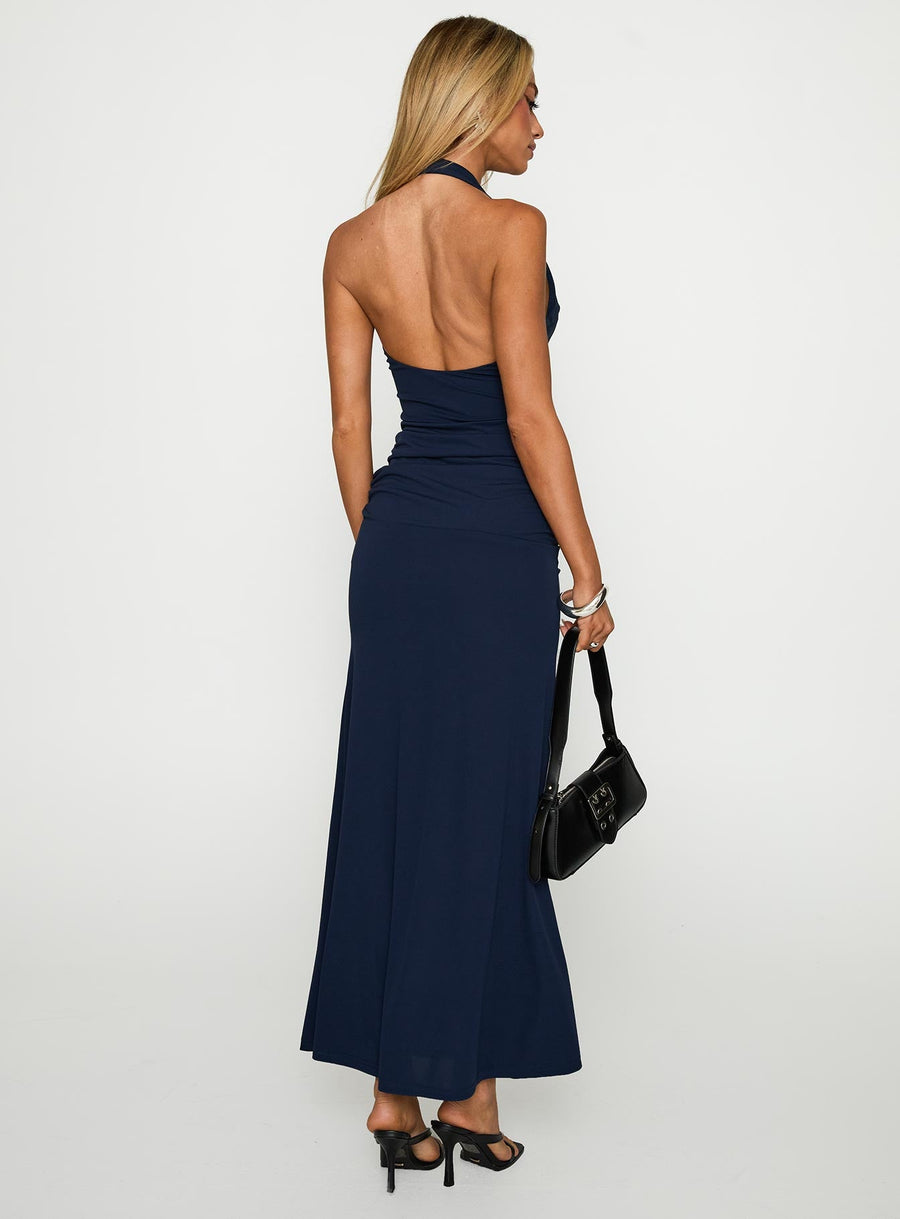 Casino Halter Maxi Navy · photo 4