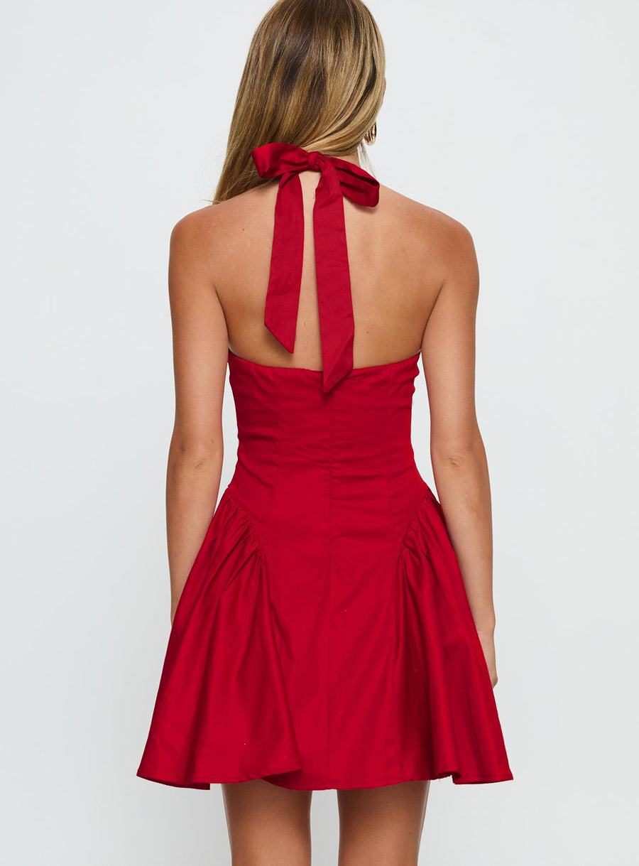 Karisse Halter Mini Dress Red · photo 5
