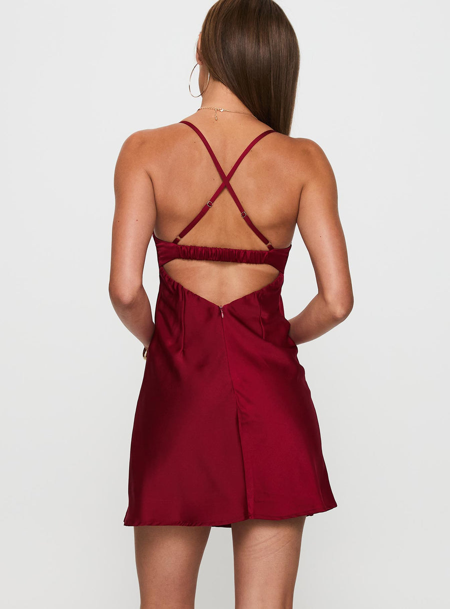 Glendon Mini Dress Burgundy · photo 5