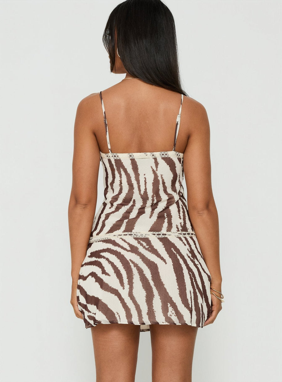 Starsigns Lace V Neck Mini Dress Zebra · photo 5
