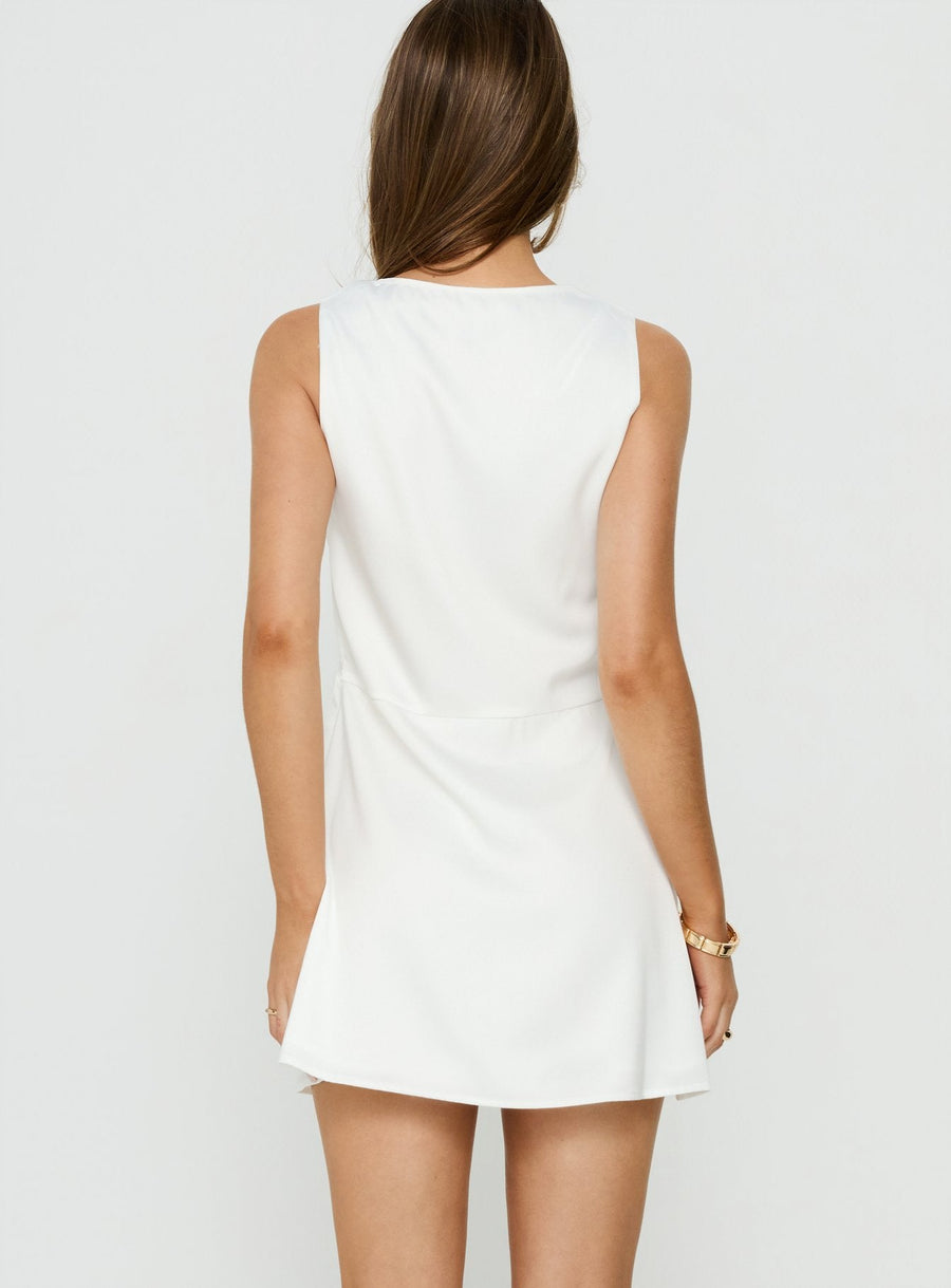 Holii Plunge Neck Embellished Mini Dress White · photo 5
