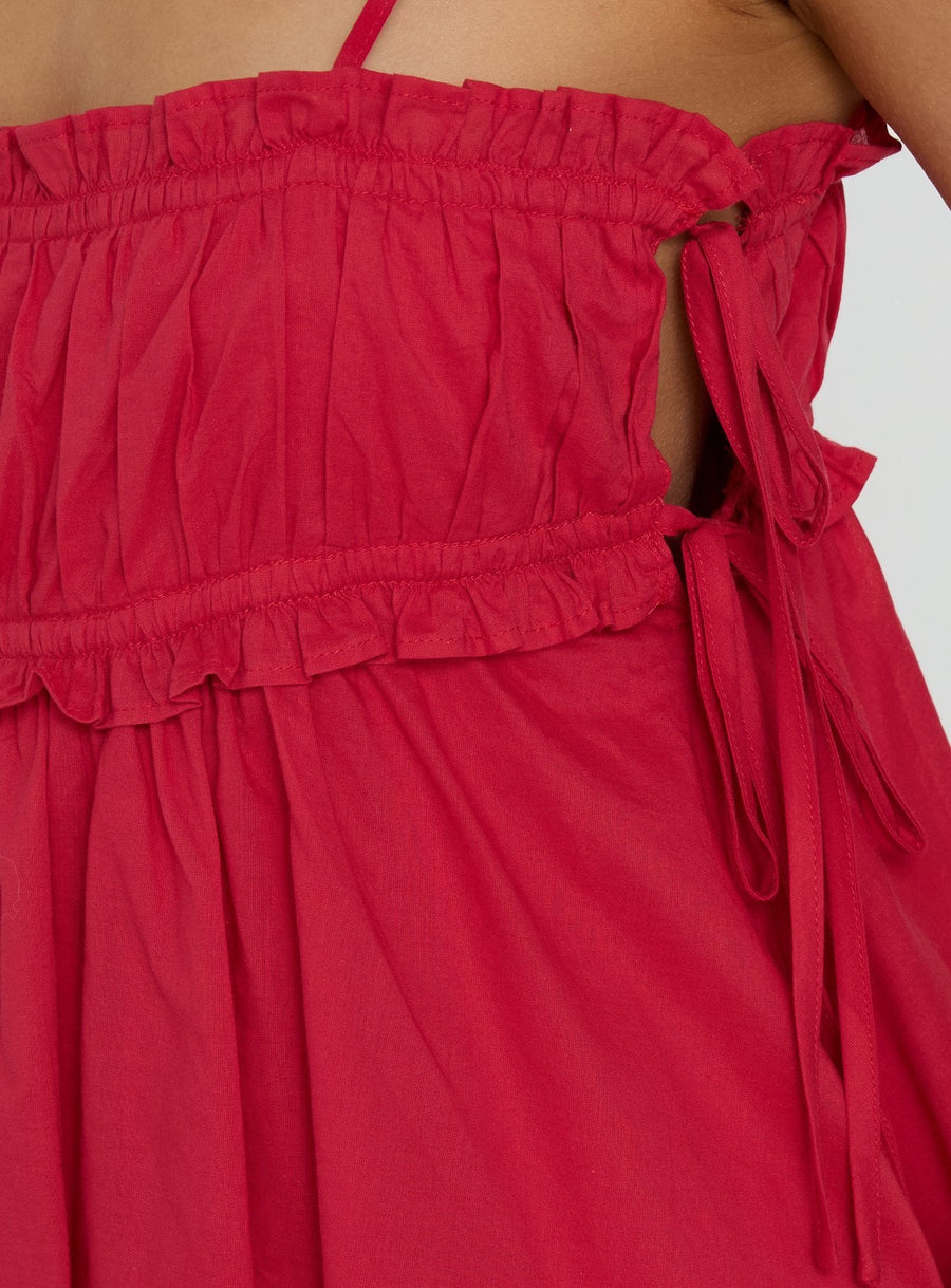 Beya Ruched Bust Mini Dress Red · photo 5