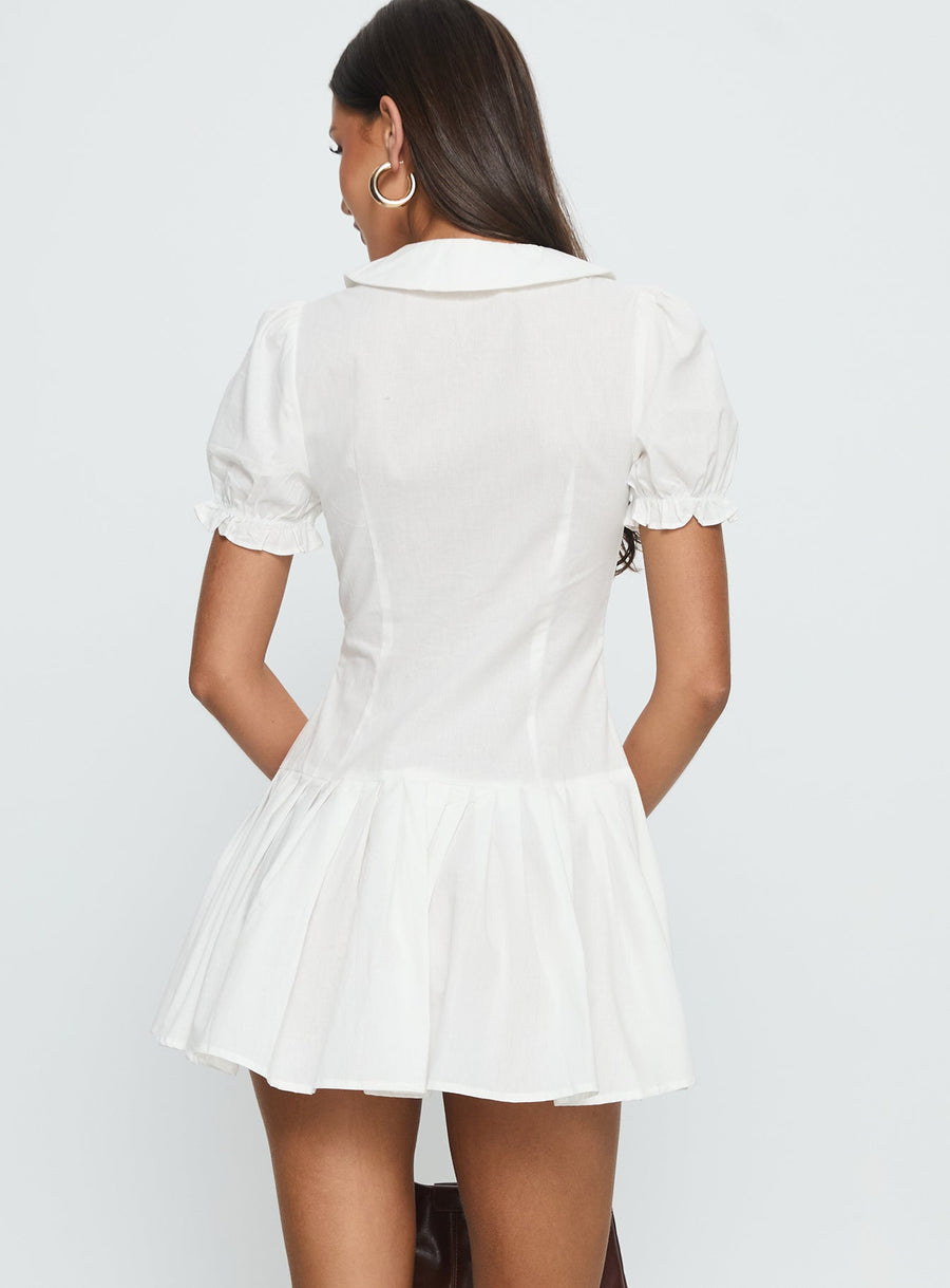 Lisette Pleat Mini Dress White · photo 5
