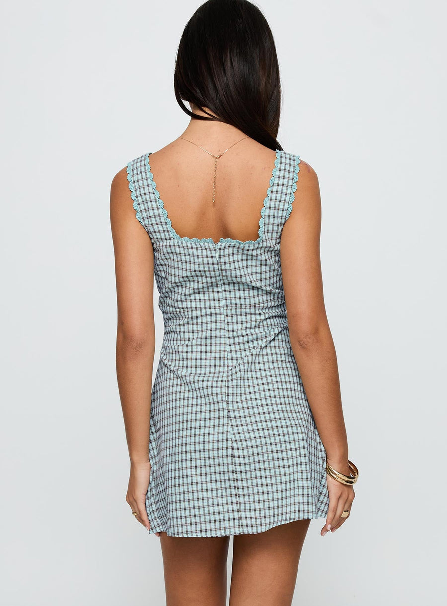 Dasha Mini Dress Blue / Brown Check · photo 5