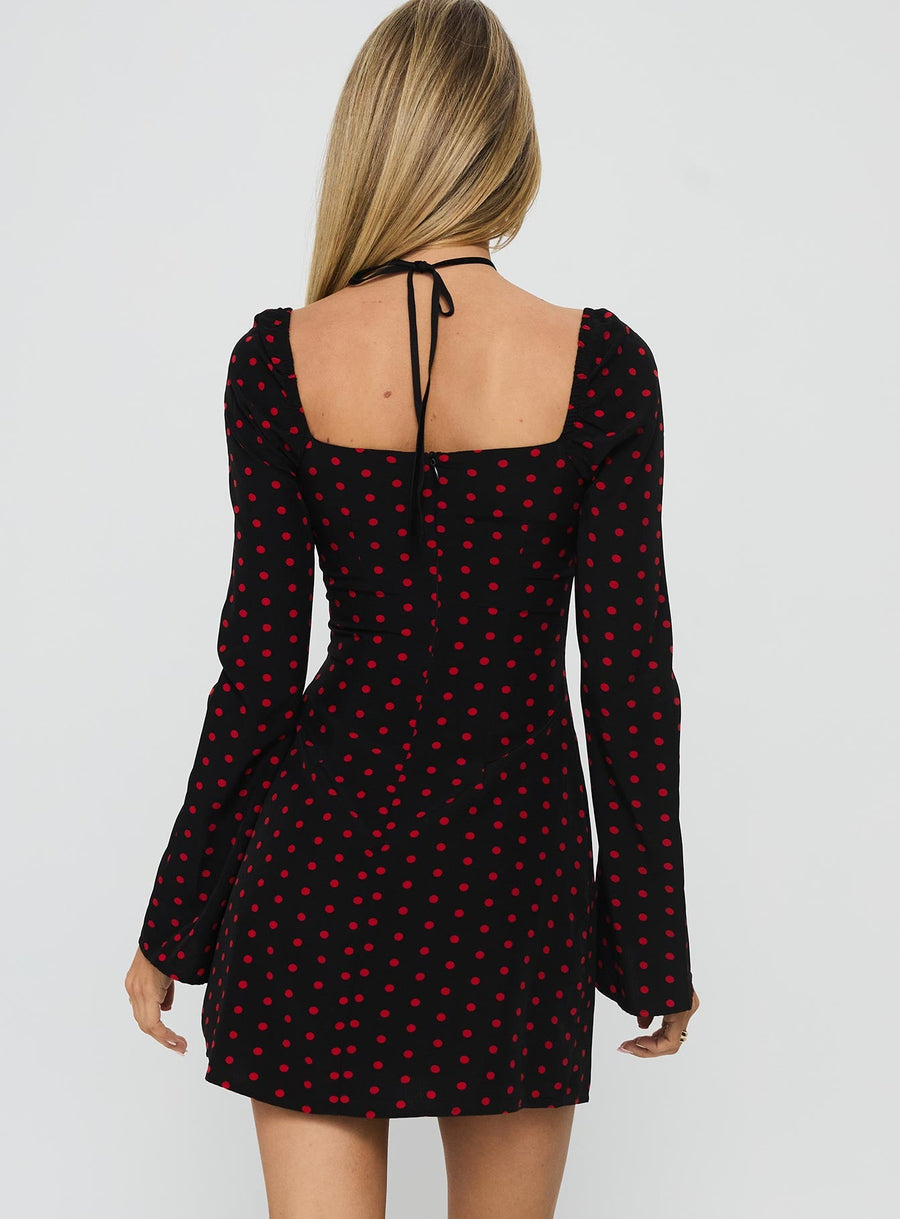 Addisen Long Sleeve Mini Dress Polka Dot · photo 5