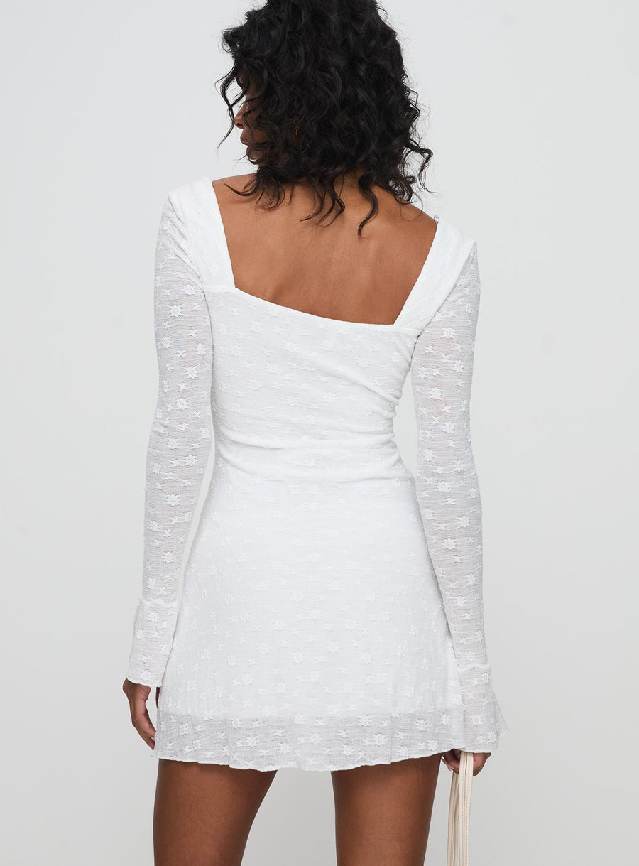 Lanchester Long Sleeve Mini Dress White · photo 5