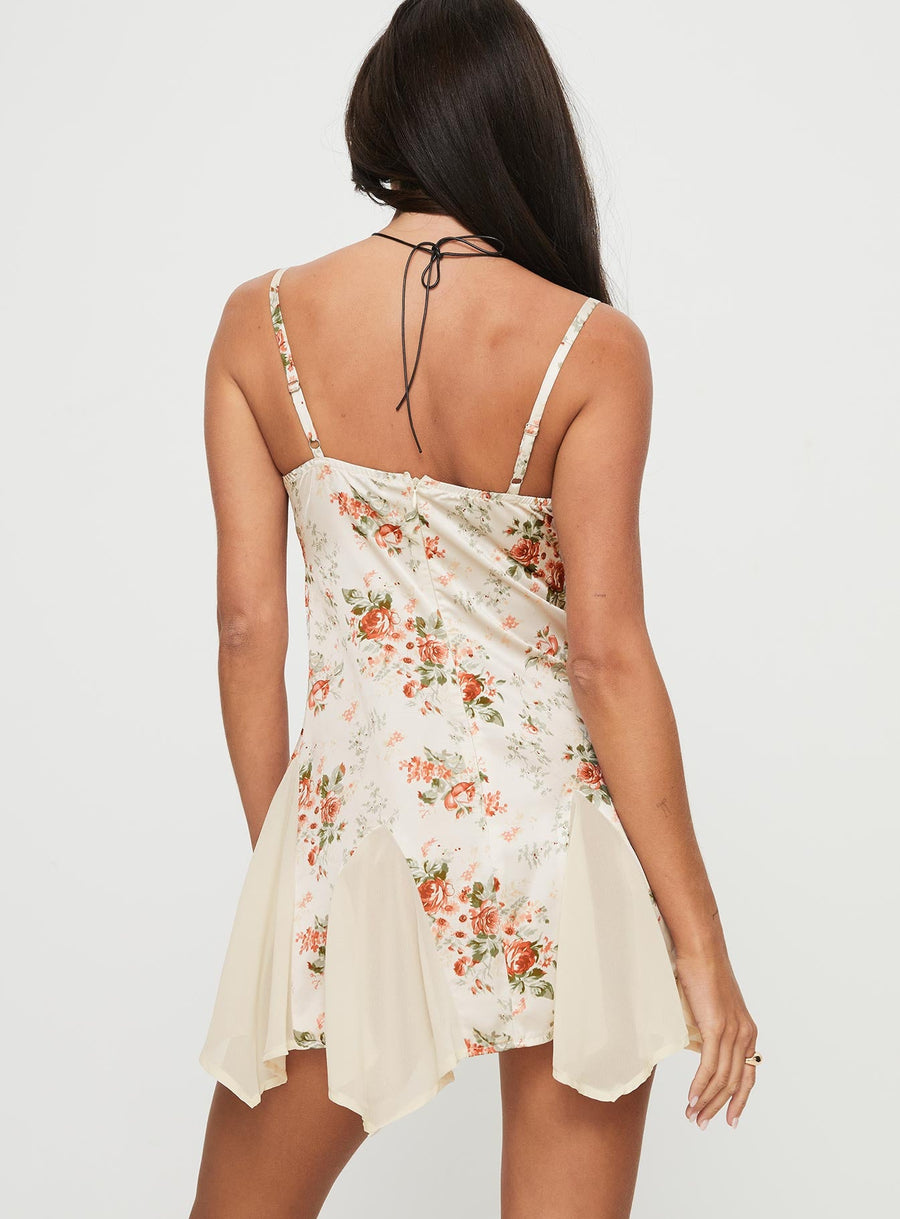 Lucardi Satin Mini Dress Floral · photo 5