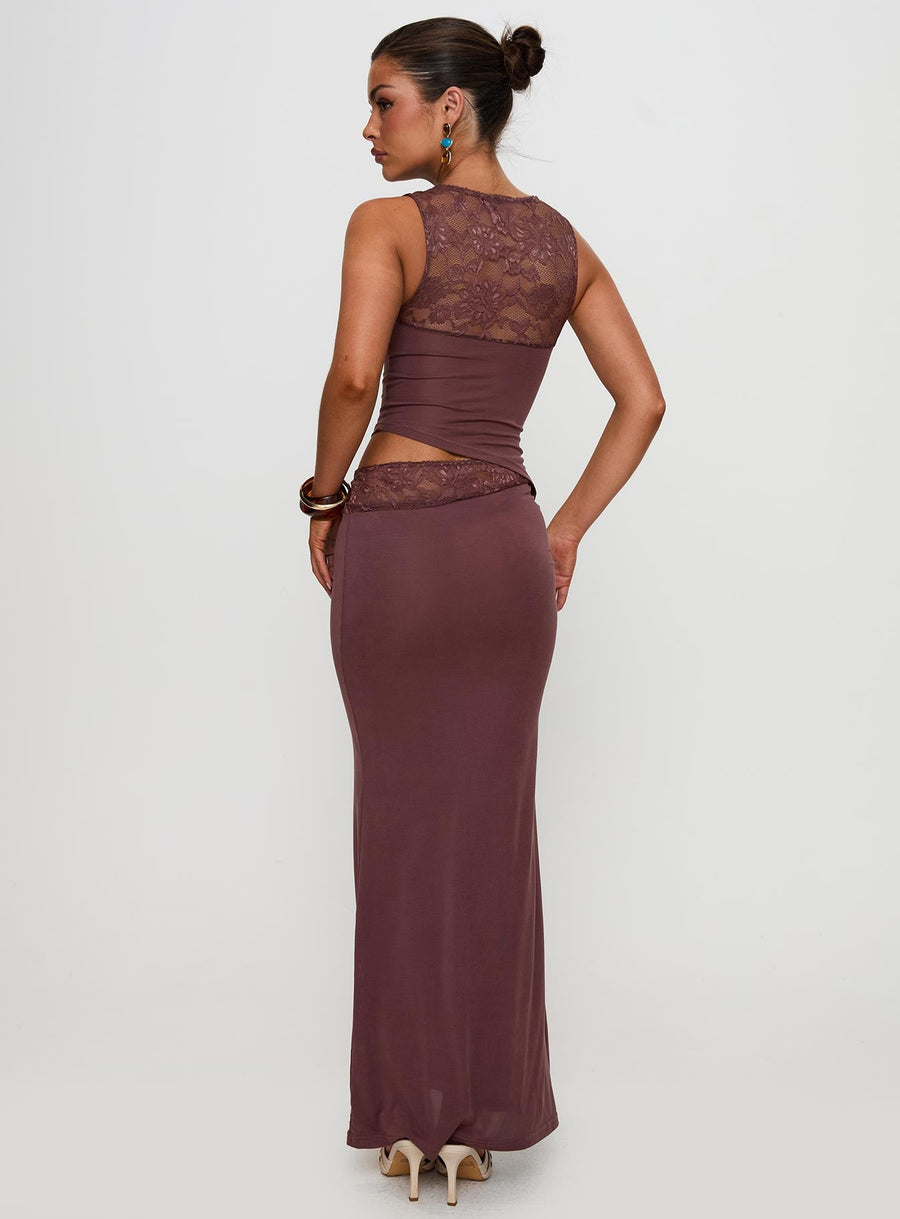Vesperine Lace Maxi Dress Cocoa Brown · photo 5
