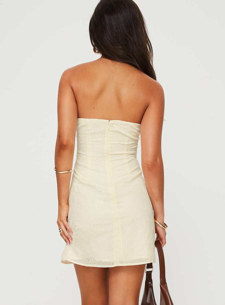 Malena Strapless Mini Dress Lemon · photo 5