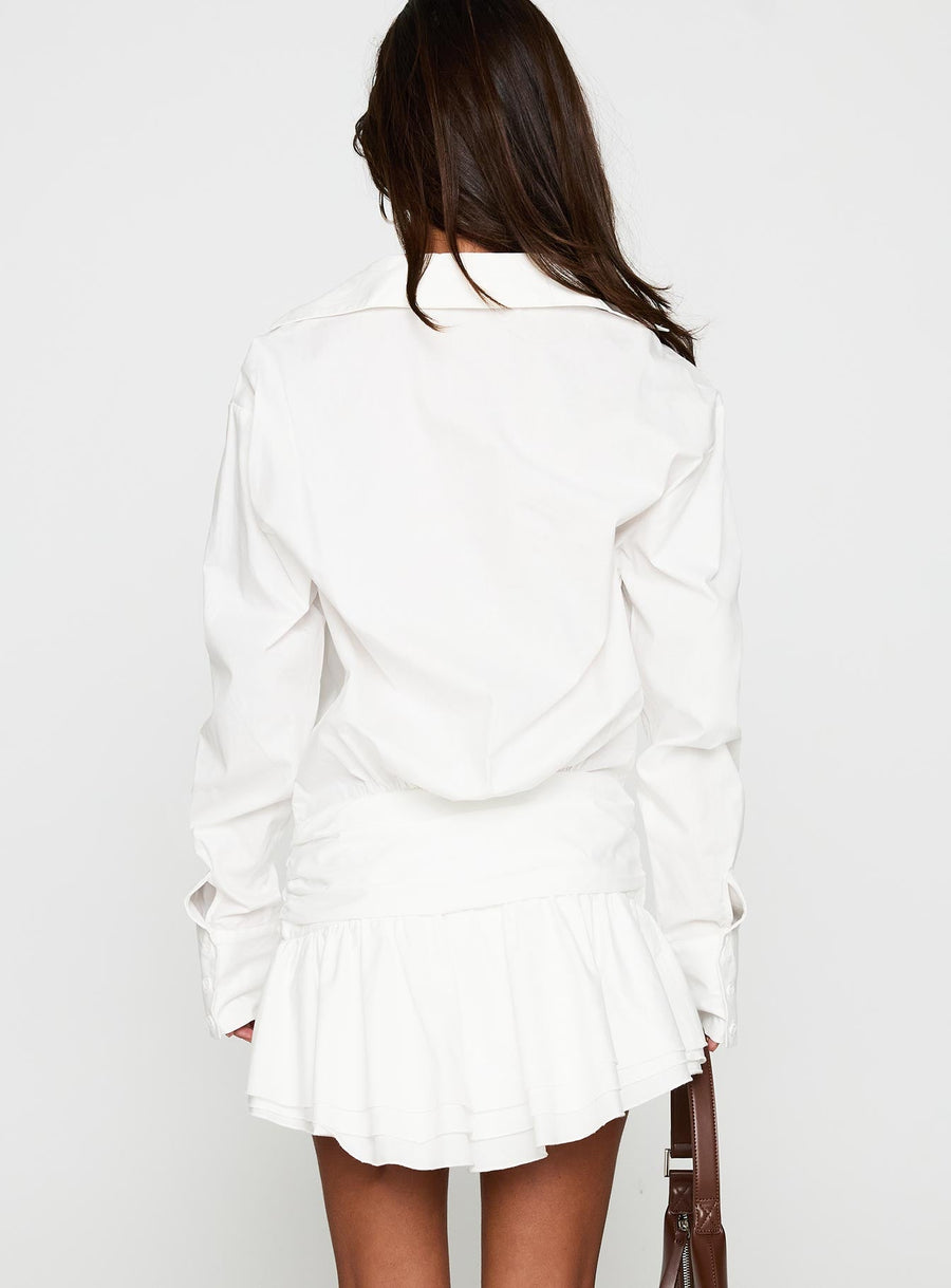 Girls Girls Girls Long Sleeve Mini Dress White · photo 5