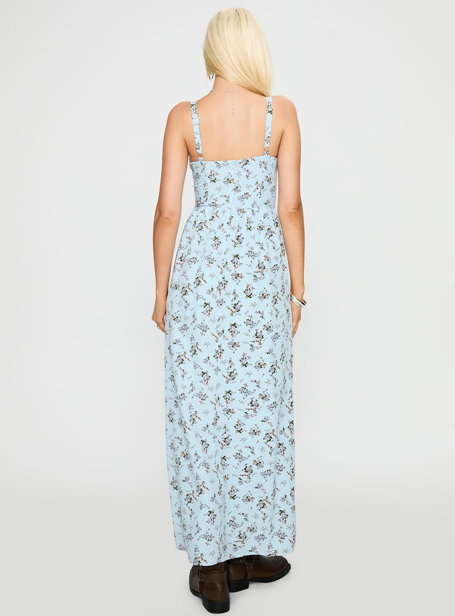 Izebella Maxi Dress Blue Floral · photo 4