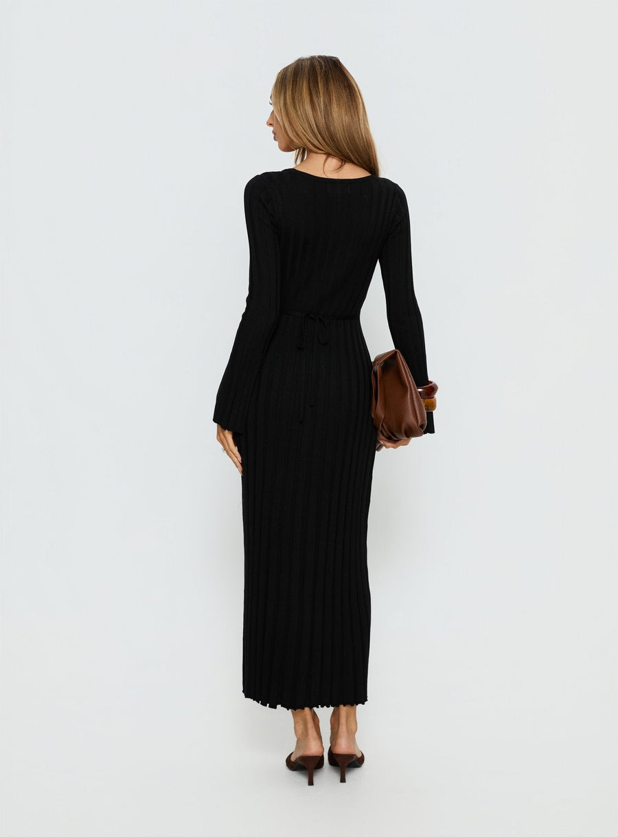 Gratuita Long Sleeve Rib Maxi Dress Black · photo 4