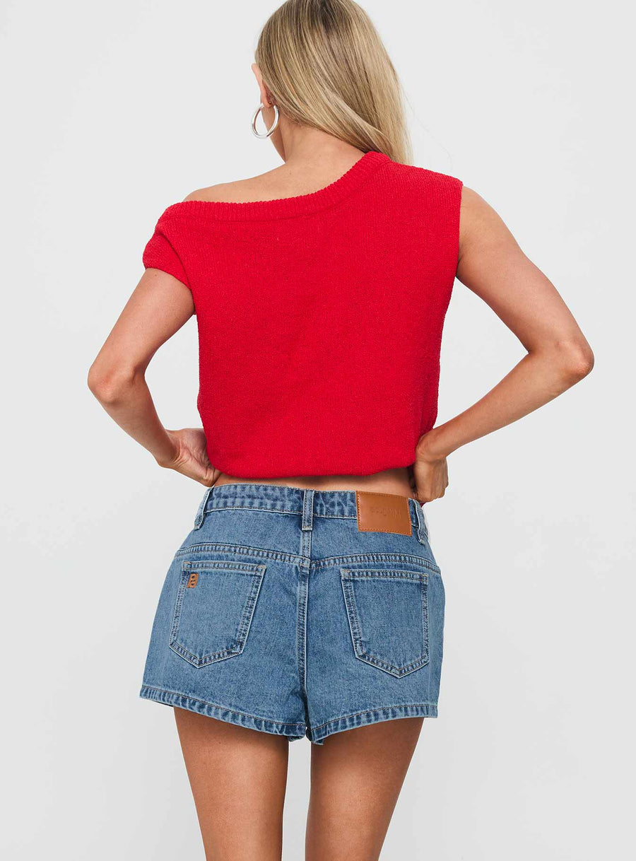Dreamful Low Rise Mini Denim Shorts Mid Blue Wash · photo 5
