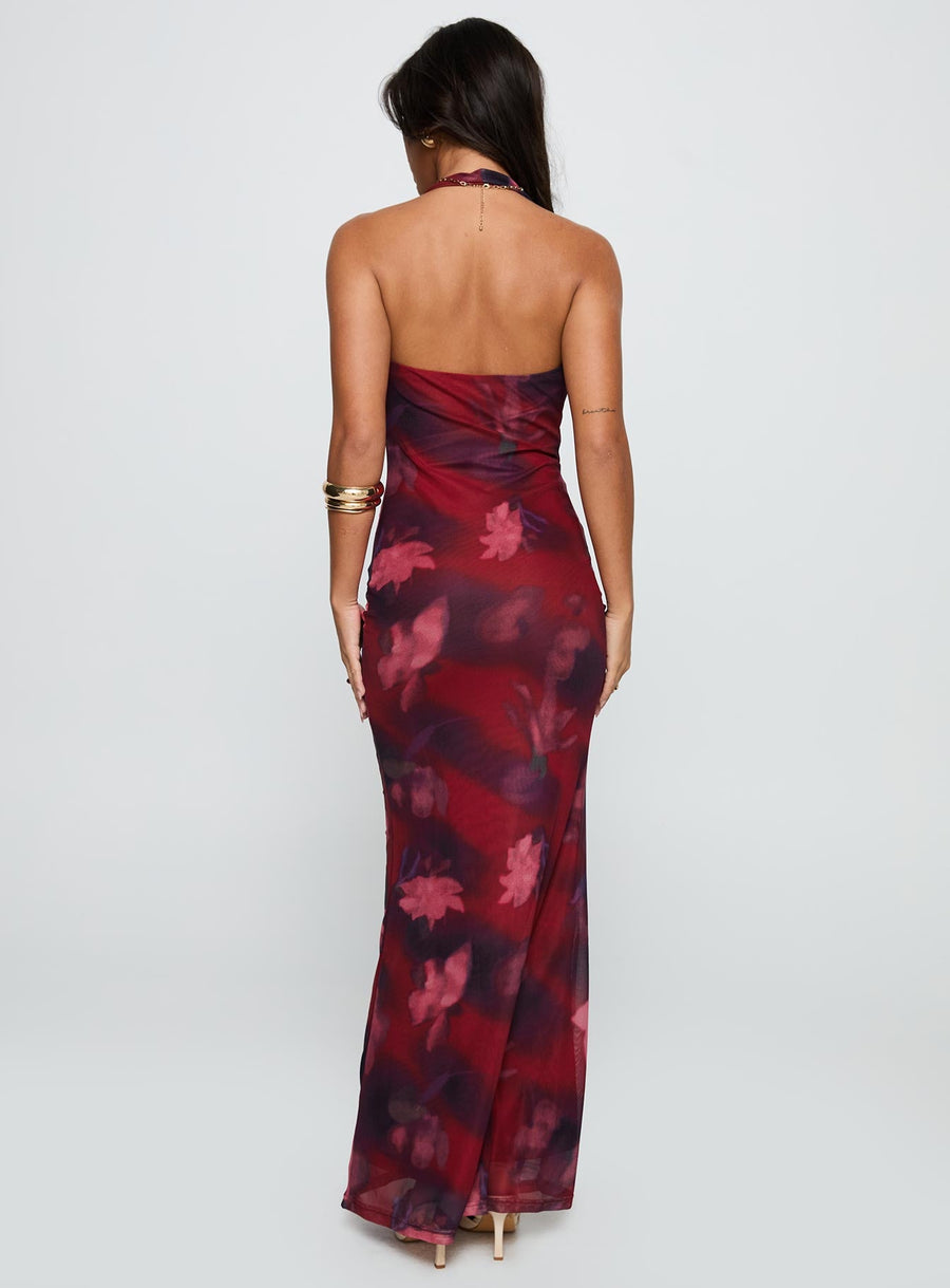 Vixyn Halter Maxi Dress Red Multi · photo 5