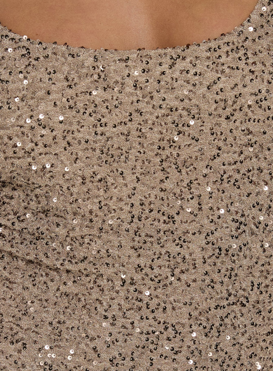 Knox Maxi Dress Brown Sequin · photo 5