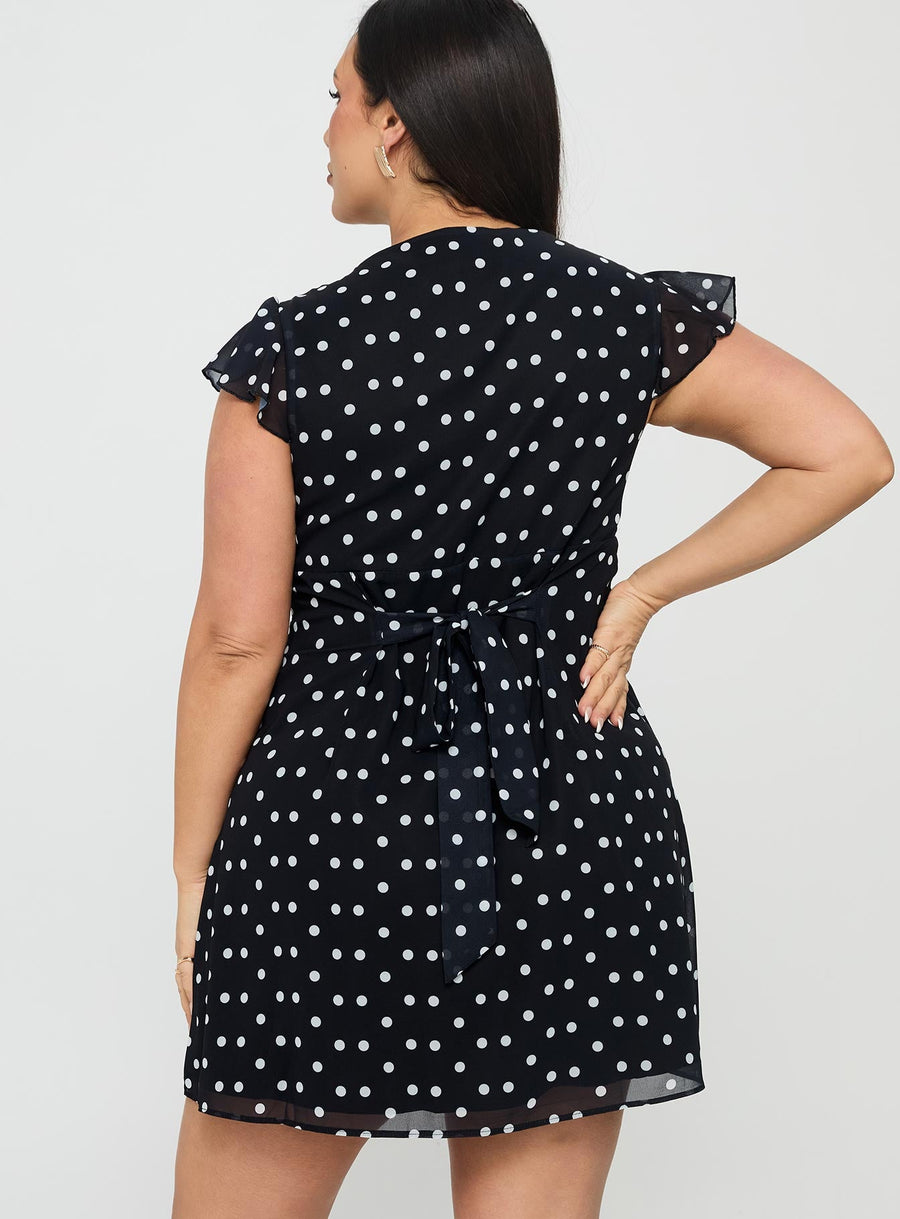 I Guess So Mini Dress Black Polka Dot Curve · photo 5