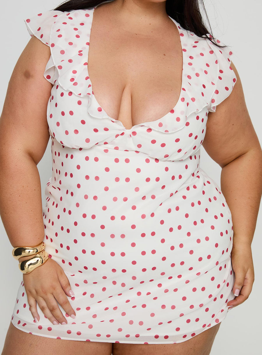 I Guess So Mini Dress White / Burgundy Curve · photo 6