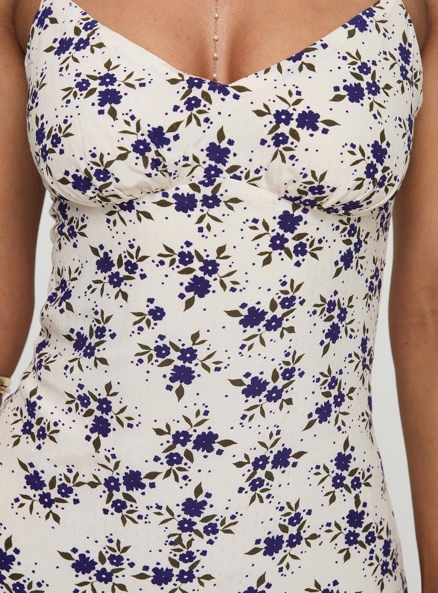 Jaye Mini Dress White / Blue Floral · photo 6