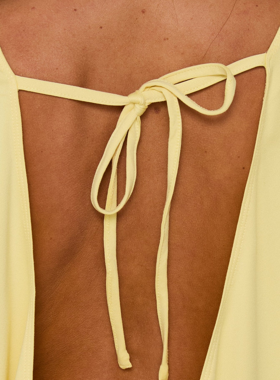 Gysello Low Back Slouchy Mini Dress Banana Yellow · photo 6