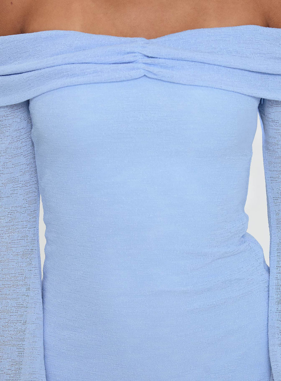 Stellaire Long Sleeve Mini Dress Blue · photo 5