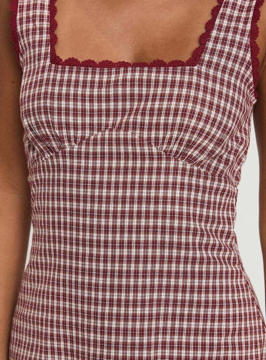 Dasha Mini Dress Red Check · photo 6
